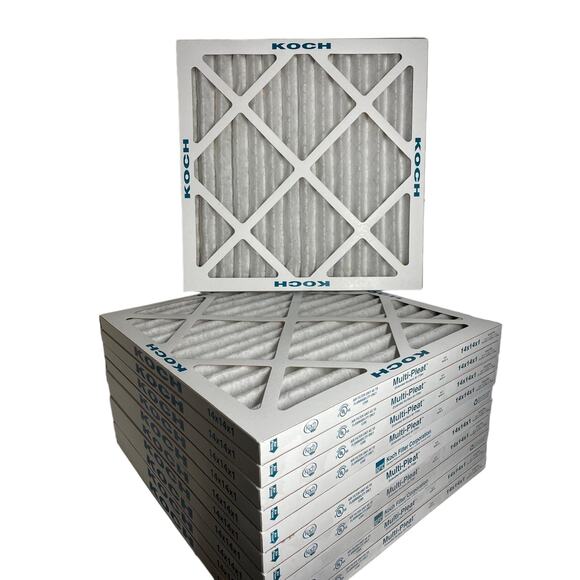 Pack of 10 Koch Multi-Pleat 14x14x1 Air Filters, MERV 8 High Efficiency - Picture 1 of 4